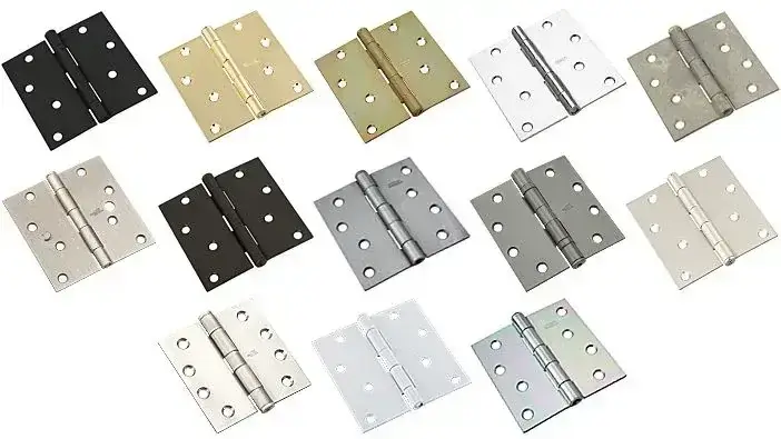 different finishes of hinges